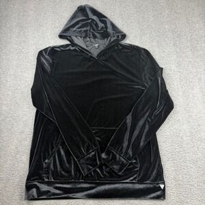 Guess Los Angeles Black Velvet Hoodie Pullover M7FQ5400000 Mens Large